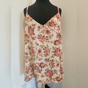 Torrid Sophie Cream and Pink Floral Tank SIZE 6 (6X)